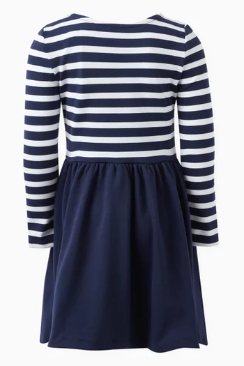 Striped Long Sleeved Dress in Viscose