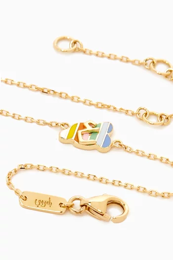 'Ein' Letter Charm Bracelet in 18kt Yellow Gold