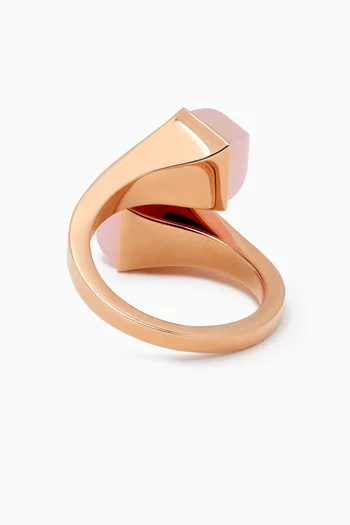 Cleo Diamond & Pink Quartz Ring in 18kt Rose Gold