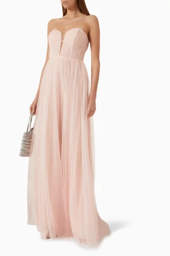 Strapless Maxi Dress in Tulle