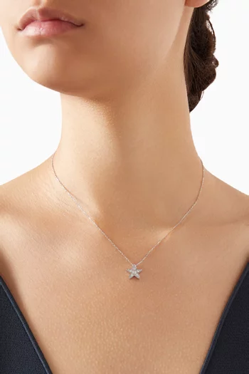 Star Diamond Pendant Necklace in 18kt White Gold