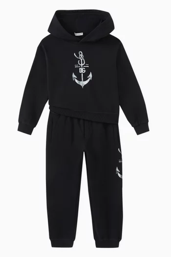 US Anchor-print Hoodie in Cotton-jersey