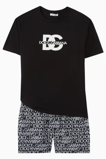 All-over Logo-print Swim Shorts in Nylon
