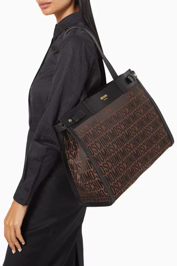 Large Jacquard Tote Bag in Canvas