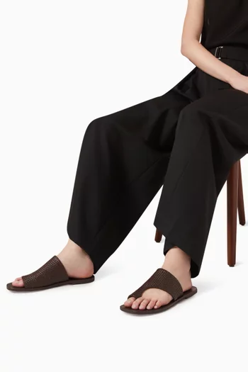 Asymmetric Slides in Leather