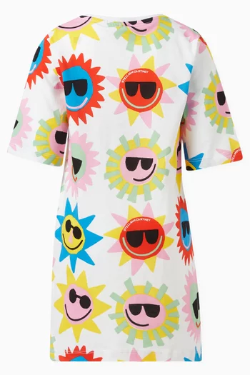 Sun Print T-Shirt Dress in Cotton