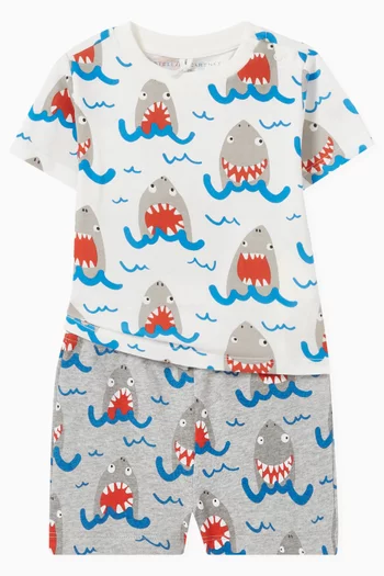Shark Print Shorts in Cotton