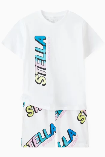 Logo-print Track Shorts in Cotton