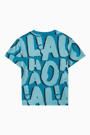Aloha Print T-shirt in Organic Cotton Jersey