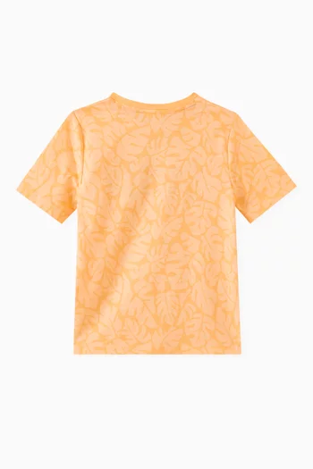 Leaf-print T-shirt in Cotton-jersey