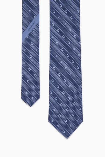 Gancini-print Tie in Silk