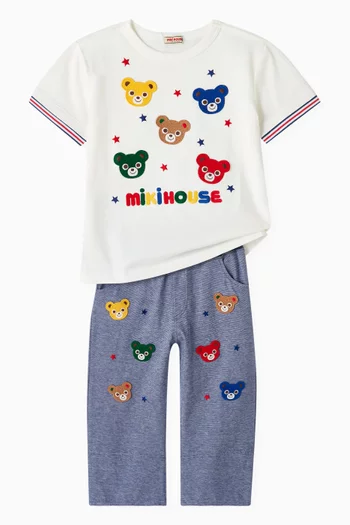 Bear Patch Pants in Cotton