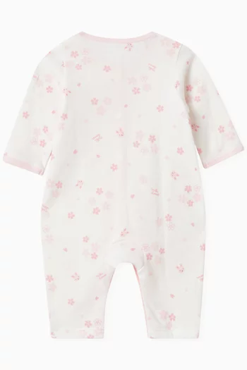 Floral-print Sleepsuit in Jersey