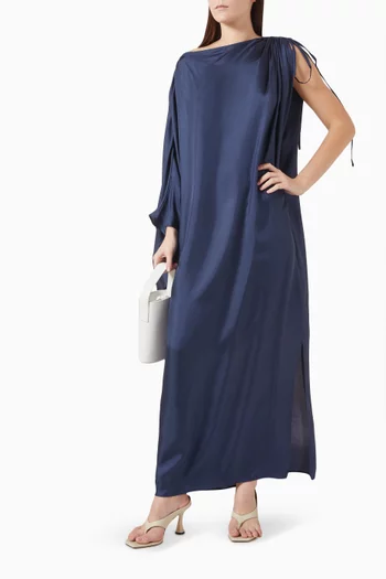 Marfa Asymmetrical Maxi Dress in Silk