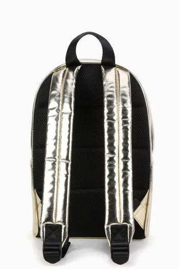 Small Choupette Backpack in Metallic Faux Leather