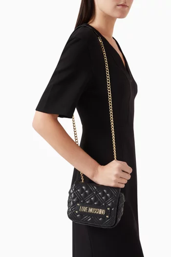 Mini Shoulder Bag in Quilted Faux Leather