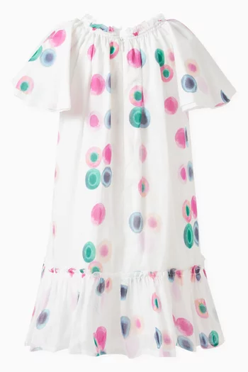 Abstract-print Dress in Organic Cotton