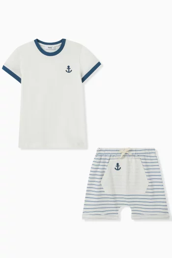 Nautical Printed T-shirt & Shorts Set
