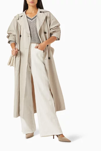 Double-breasted Trench Coat in Nylon