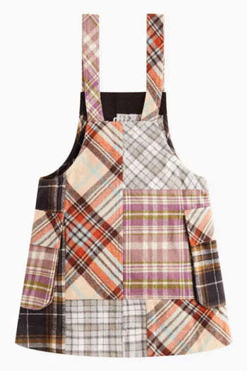 Blocked Flannel Overalls in Cotton-knit