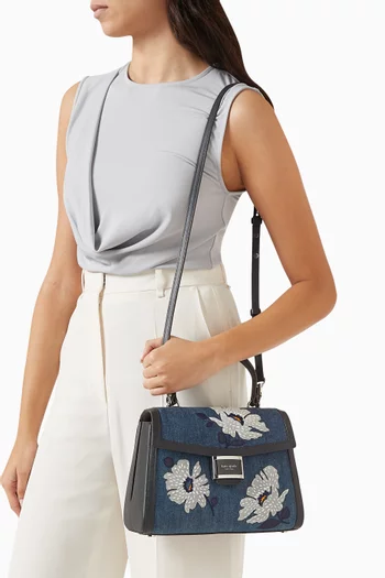 Medium Katy Top-handle Bag in Denim