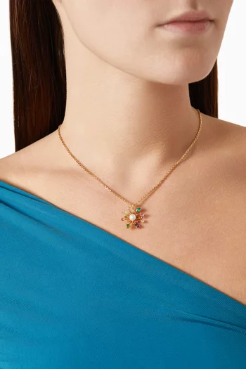 Bloom in Colour Mini Pendant Necklace in Plated Brass