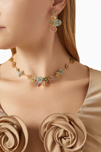 Fleurette Statement Necklace in Plated Metal