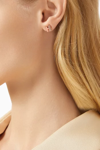 Retro Diamond & Enamel Letter 'H' Earrings in 18kt Rose Gold