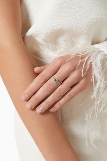 Mini Diana Emerald & Diamond Ring in 18kt Gold