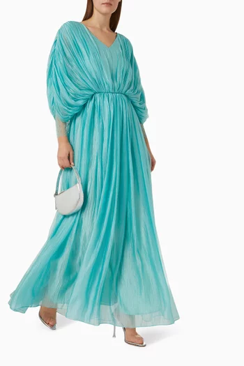 Crystal-embellished Drape Dress in Silk-organza