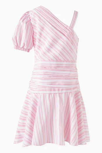 Striped One-shoulder Dress