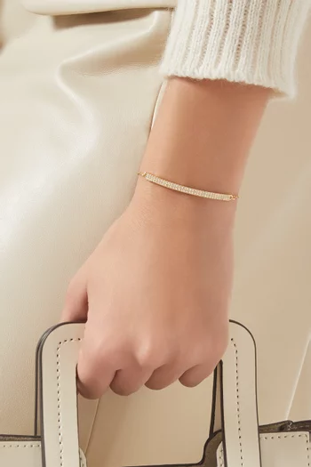 Pave Crystal Slider Bracelet in Gold-plated Brass