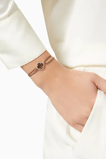 Victoria Smoky Quartz & Diamond Cord Bracelet in 18kt Rose Gold