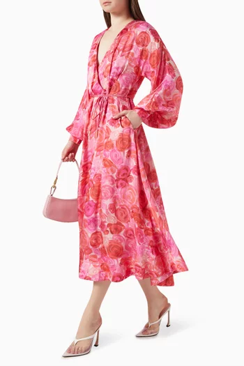 فستان تاينلي متوسط الطول بتصميم ملفوف في الأمام