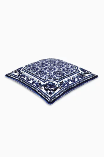 Medium Blu Mediterraneo Cushion in Velvet