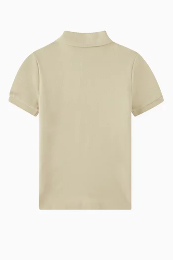 Mesh Logo Polo Shirt in Cotton-stretch Piqué