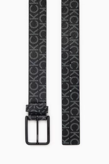 Logo Belt in Recycled-blend & Faux-leather