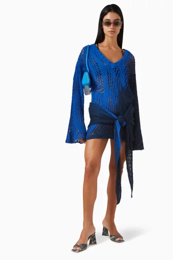 Front Tie Cover-up Dress in Mesh