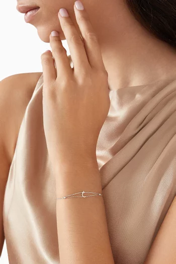 Arabic Letter خ Diamond Bracelet in 18kt White Gold