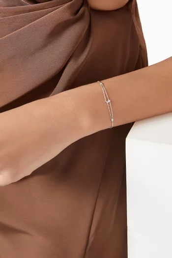 Arabic Letterو Diamond Bracelet in 18kt White Gold