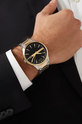 Hampton Two-tone Quartz Watch in Stainless Steel, 46mm