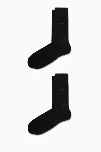 Regular-length Logo Socks in Cotton-blend, Set of 2