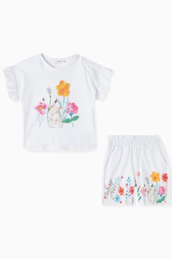 Floral-print T-shirt & Shorts Set