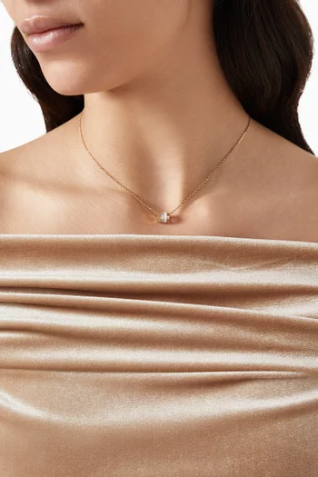 Quatre White Edition Diamond Small Ring Pendant Necklace in 18kt Gold