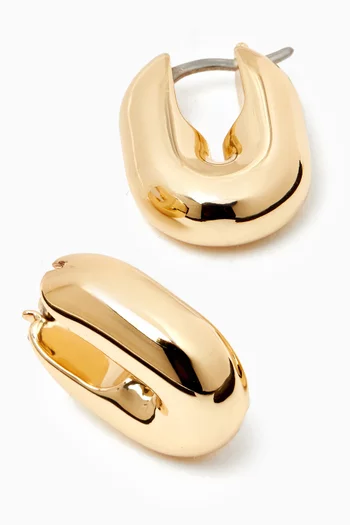 Puffy U-Link Earrings in Gold-tone Brass