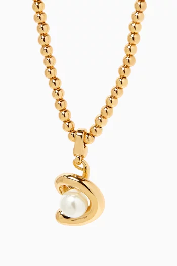 Daphne Pearl Necklace in Gold-tone Dipped Brass