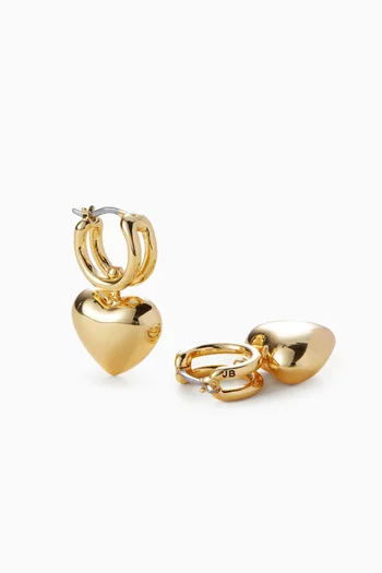 Puffy Heart Huggie Earrings in 14k Gold-dipped Brass