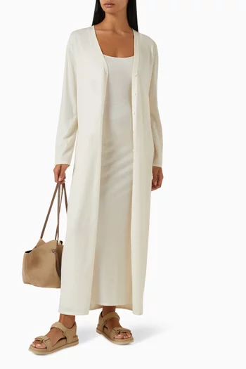 فستان طويل سهل الارتداء مزيج صوف مارينو وحرير 12 ستوريز × إيرينا جولومازدينا