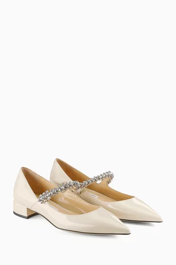 Bing Crystal-strap Flats in Patent Leather