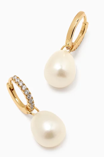 Pearl Drop Earrings in 14kt Gold Vermeil